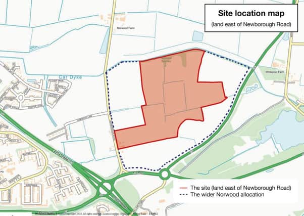 A map of where the new homes would go if planning permission is granted