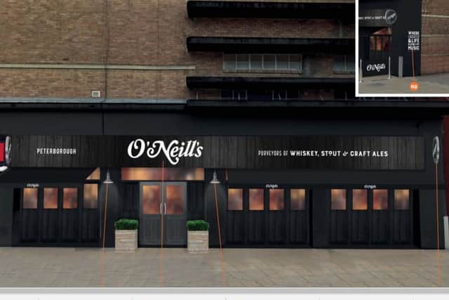 The proposed new look for O'Neill's in Broadway, Peterborough.