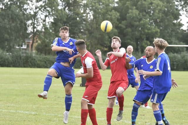 Action from a Peterborough League Division Five game between Limetree and Hampton Reserves at Werrington. Photo: David Lowndes.