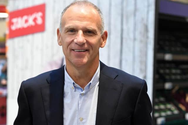 Tesco chief executive Dave Lewis opens the first Jack's discount supermarket in Chatteris.