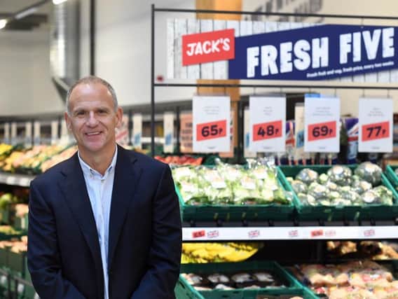 Dave Lewis, chief executive of Tesco, opening the new Jack's store in Chatteris.