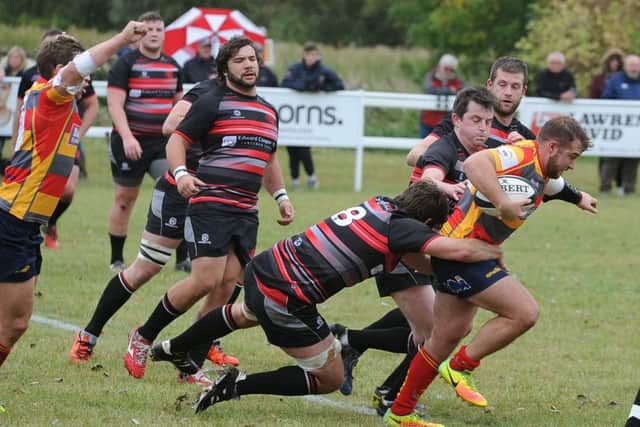 Action from Oundle v Borough (in possession). Photo: David Lowndes.