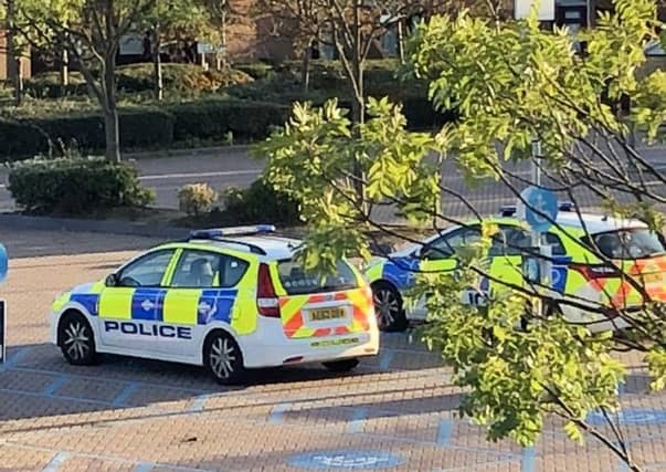 Police at the Werrington Centre. Photo: Andy Simmonds