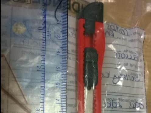 The knife found in the car