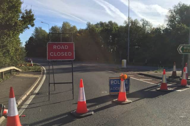 The road closure on the A47