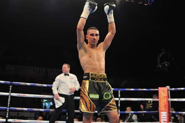 Jordan Gill celebrates a victory.