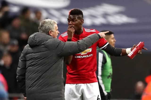 Paul Pogba with Manchester United manager Jose Mourinho.