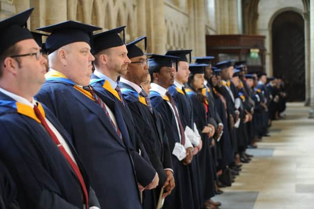 Anglia Ruskin students at their graduation ceremony at Peterborough Cathedral. EMN-180310-083303009