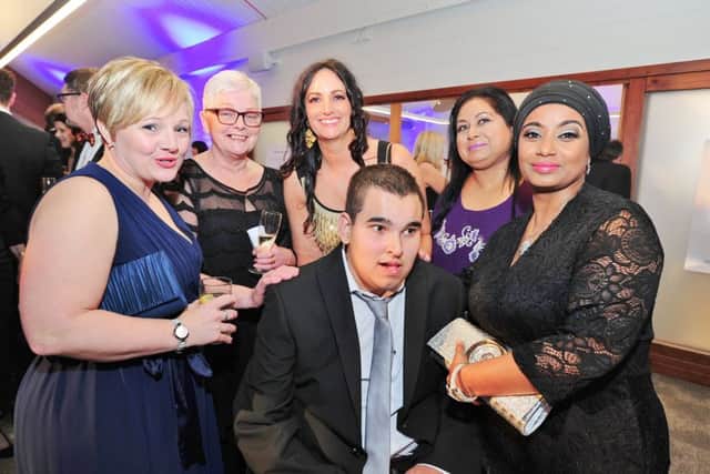Spencer and mum Liza (standing behind him) at Spencers Diamond Ball in March at the Arena