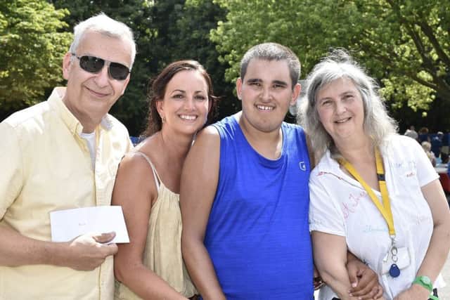 Liza and Spencer with Nick Tkaczuk (former governor) and Trudy Duffield (headteacher) from the Phoenix School