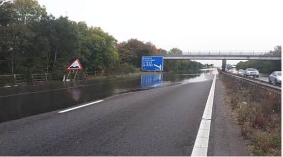 The M11 after the water main burst