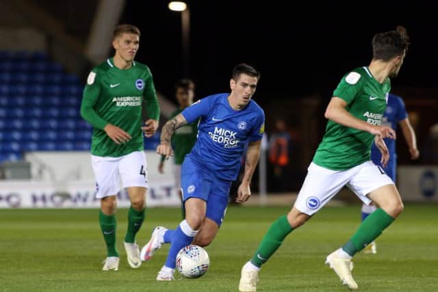 Jamie Walker in action for Posh against Brighton.  Photo: Joe Dent/theposh.com.