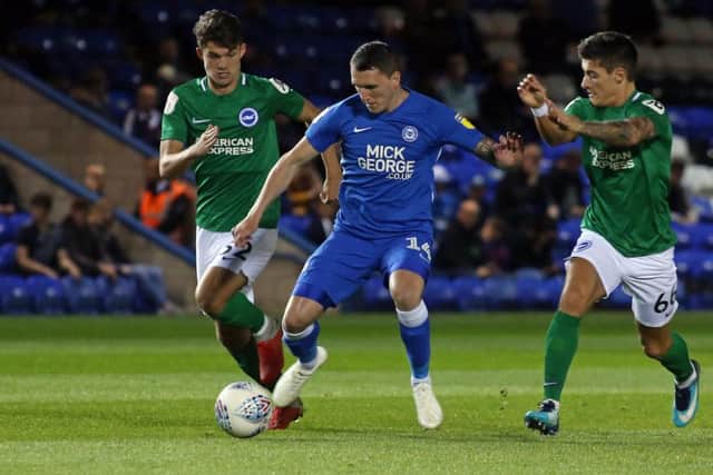 Jamie Walker in action for Posh against Brighton. Photo: Joe Dent/theposh.com.
