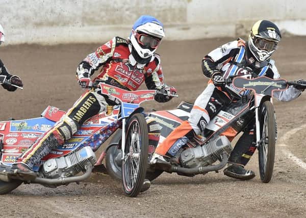 Peterborough Panthers v Lakeside Hammers action.