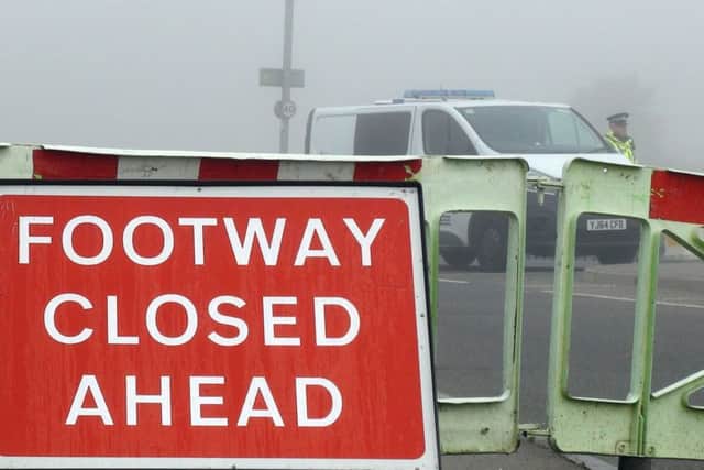 Road closed after an accident