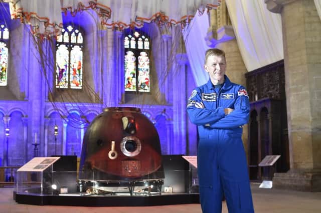 Tim Peake space capsule at Peterborough Cathedral EMN-181108-162555009