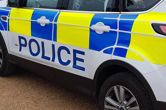 Police at the scene in Hawksbill Way today