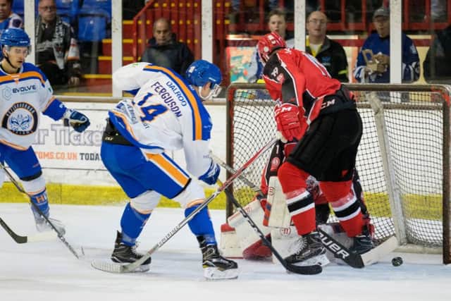 Harry Ferguson almost scores for Phantoms v Streatham. Photo: Â©2018 Tom Scott. All rights reserved.
