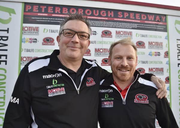 Panthers owner Ged Rathbonde (left) with team manager Carl Johnson. Photo: David Lowndes.