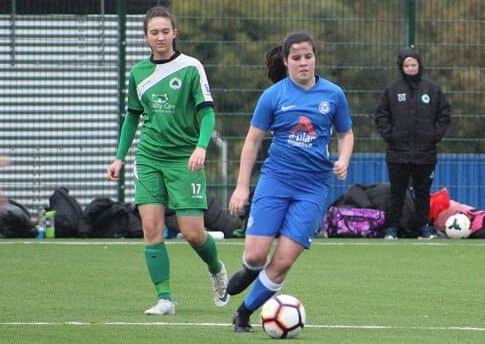Emma Stevenson on the ball for Posh. Picture: Gary Reed