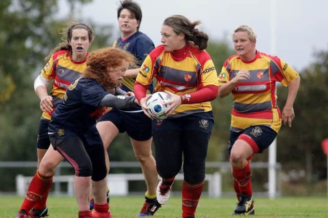 Borough Ladies on the attack against Five Ways Old Edwardians. Picture: Mick Sutterby