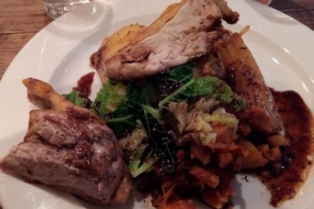 The guinea fowl at The Cock, Hemingford Grey, Huntingdon.