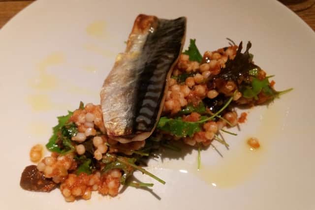 The trout main course at The Cock, Hemingford Grey, Huntingdon.