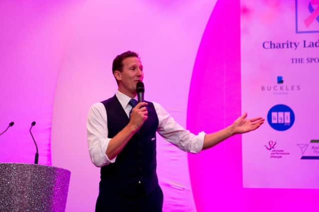 Businesswomen at the fundraising ladies lunch being entertained by former Strictly Come Dancing star, Brendan Cole.