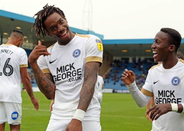 Ivan Toney celebrates his goal against Gillingham which is a contender for Goal of the Month.