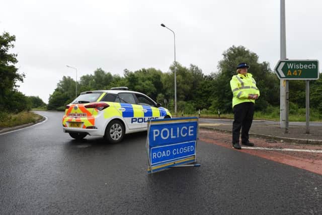 The road is closed after an accident