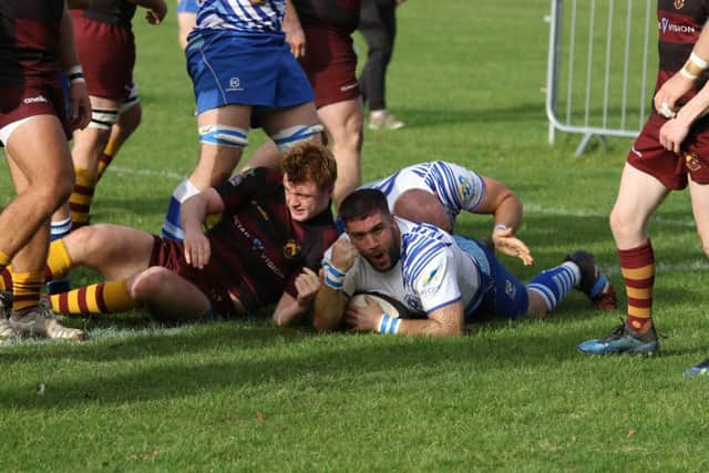 Jack Lewis scores a try for the Lions. Picture: Mick Sutterby