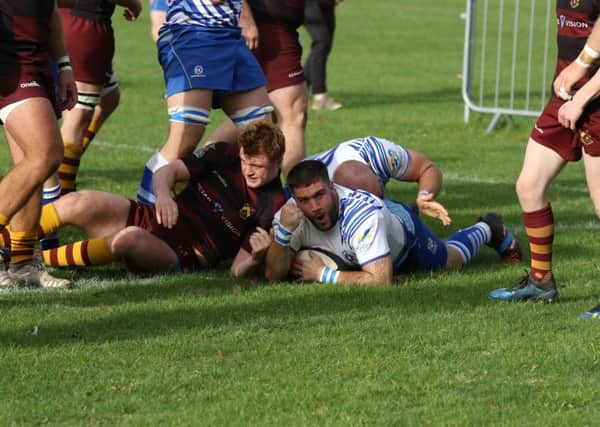 Jack Lewis scores a try for the Lions. Picture: Mick Sutterby