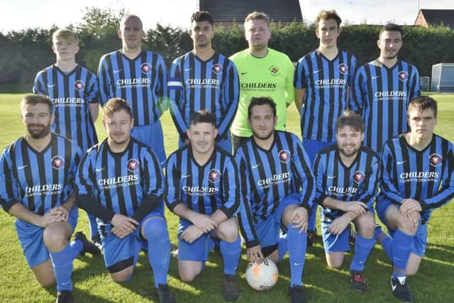 Whittlesey Athletic B before their 7-0 defeat by Orton Rangers. From the left they are, back,  Mav Hollis, Nathan Steele, Drew McCulloch, Neil Kirkman, Lloyd Papworth, Greg Barkess. front, Craig Foster, Michael Browning, Leigh Gale, Met Eskikoy, Dan Rippon and Sam Davison.