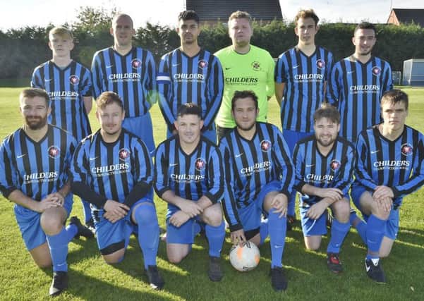 Whittlesey Athletic B before their 7-0 defeat by Orton Rangers. From the left they are, back,  Mav Hollis, Nathan Steele, Drew McCulloch, Neil Kirkman, Lloyd Papworth, Greg Barkess. front, Craig Foster, Michael Browning, Leigh Gale, Met Eskikoy, Dan Rippon and Sam Davison.