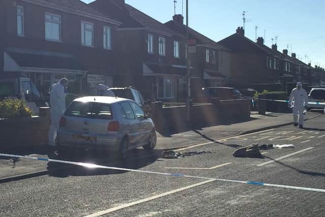 The scene in Oakdale Avenue this morning. Photo: David Lowndes