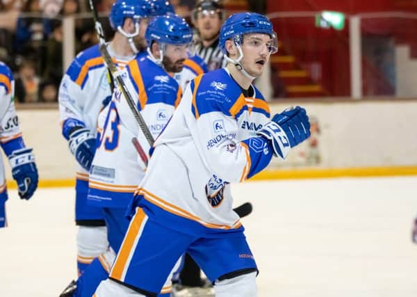 Nathan Long celebrates scoring his first league goal for Phantoms. Picture: Tom Scott