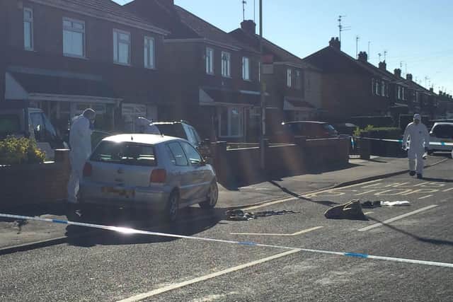 The scene in Oakdale Avenue yesterday morning. Photo: David Lowndes