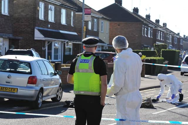 Police at the scene in Oakdale Avenue on Sunday