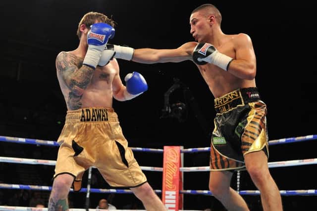 Jordan Gill (right) in action.