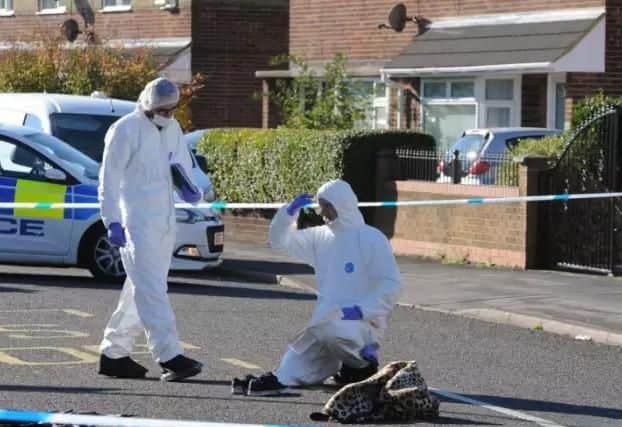 Police at the scene in Oakdale Avenue on Sunday