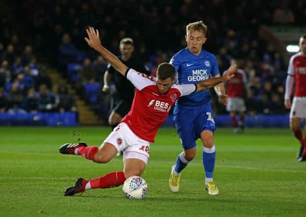 Posh man-of-the-match Louis Reed in action against Fleetwood. Photo: Joe Dent/theposh.com.