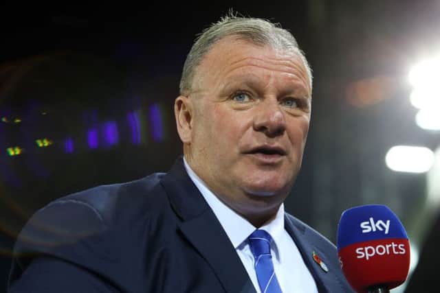 Posh manager Steve Evans is interviewed by Sky Television before the game against Fleetwood. Photo: Joe Dent/theposh.com.