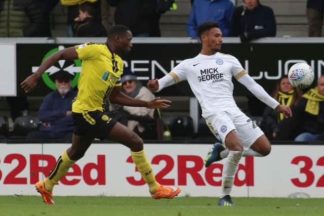 Posh left-back Tyler Denton enjoyed a fine Football League debut for the club. Photo: Joe Dent/theposh.com.