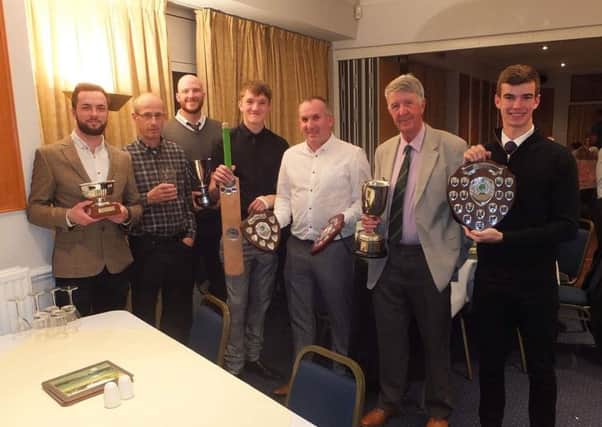 Some of the Castor CC award winners. From the left are Reece Smith, John Jarvis, Ryan Evans, Alfie Armstrong, Andy Johnson, Norman Gray and Cameron Dockerill.