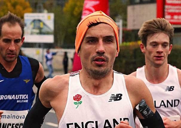 Aaron Scott running for England in the Frankfurt Marathon. Picture: Victah Sailer