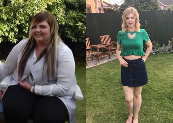 Lucie before and after she joined Slimming World