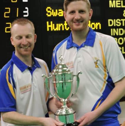 Nicky Brett (left) with Huntingdon colleague Lewis Baker.