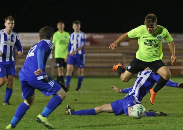 Action from Peterborough United's win at Hullbridge Sports in the FA Youth Cup. Photo: Joe Dent/theposh.com.