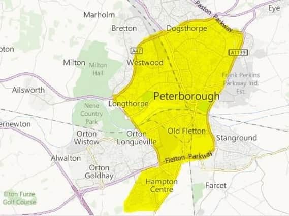 The area covered by the dispersal order. Photo: Cambridgeshire police