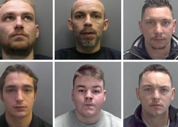 Six of the gang members due to be sentenced